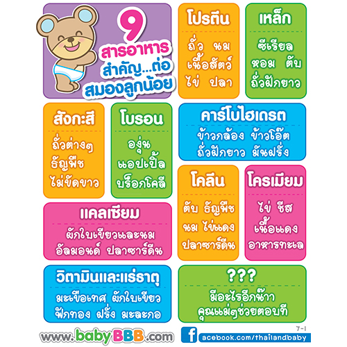 สารอาหารสำคัญที่มีผลต่อสมองของลูกน้อย 